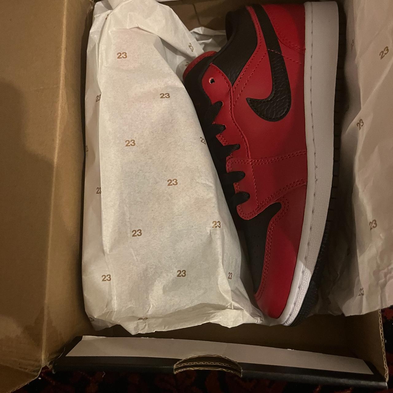 Jordan Men's Red and White Footwear | Depop