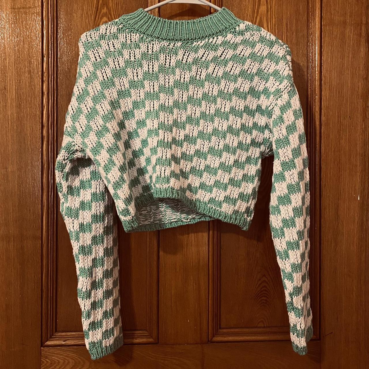 Primark Women's Green and White Jumper Depop