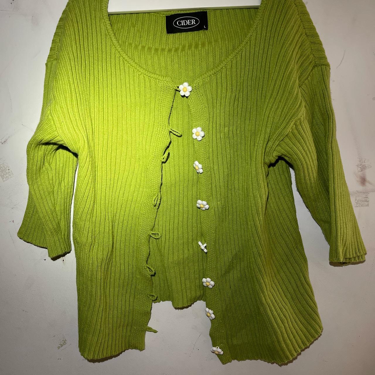 Cider green with daisy buttons cardigan LARGE.It’s a... Depop