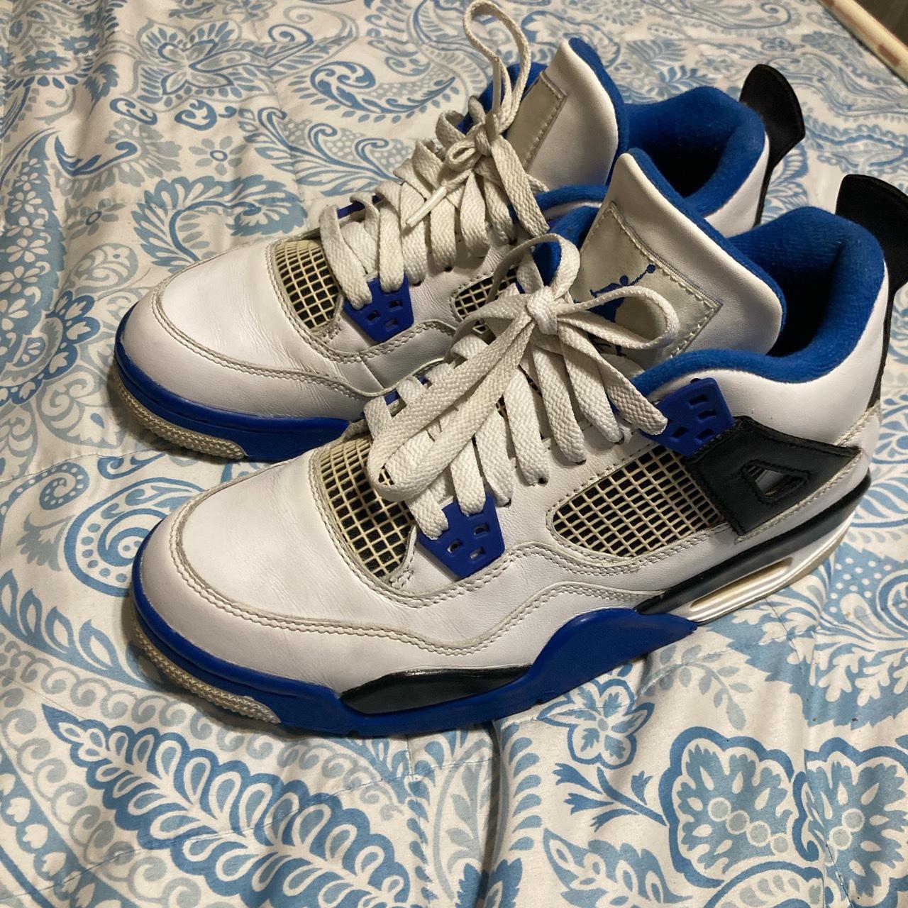 Jordan Blue and White Trainers | Depop