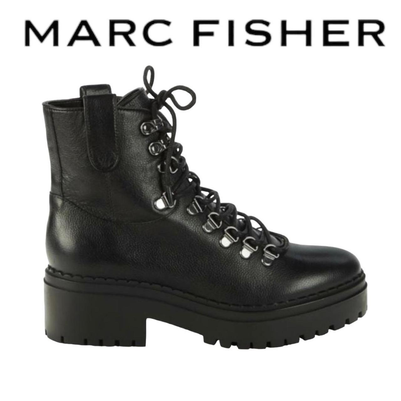 Marc Fisher Ltd Black Leather Combat Boots. Size... - Depop