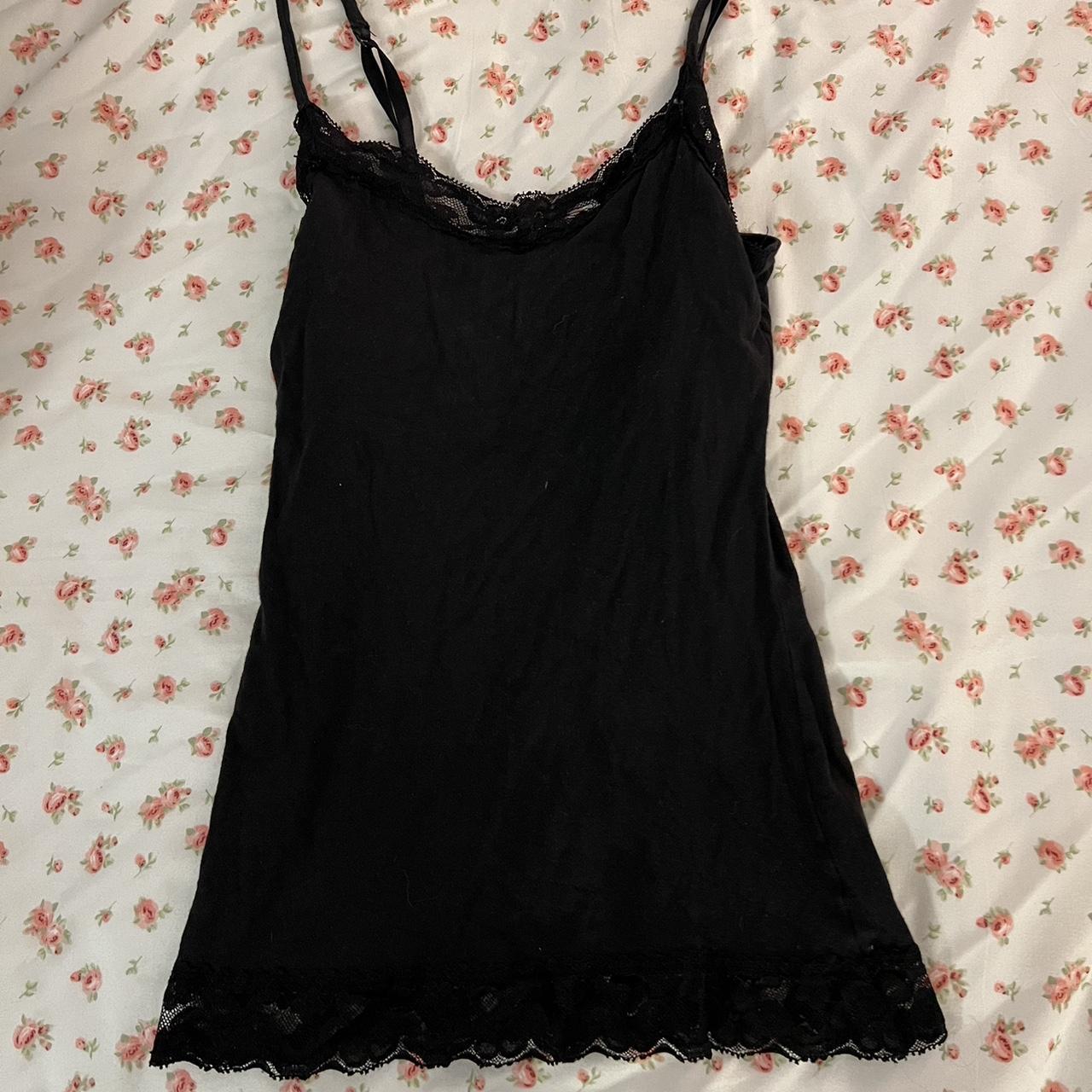 Black workout top with built-in bra. Size 4, fits a - Depop