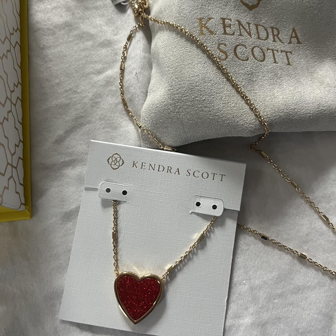 Kendra Scott | Jewelry | Kendra Scott Ivory Motherofpearl Ansley Heart Gold  Long Pendant Necklace | Poshmark