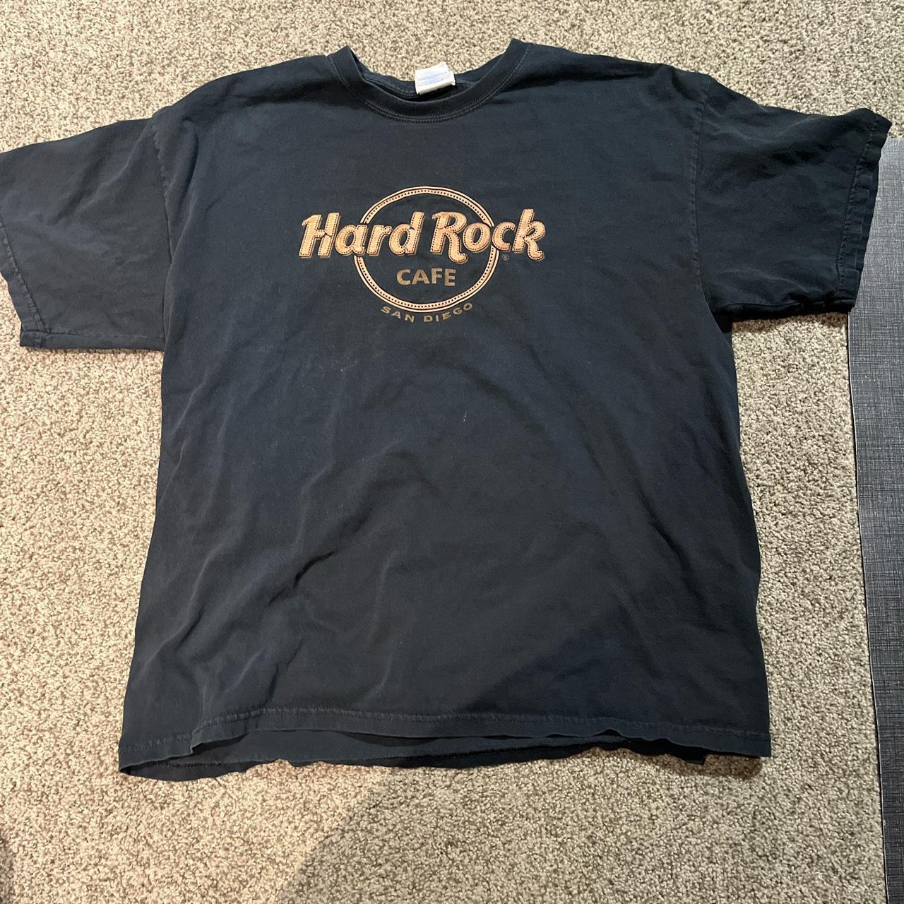 Hard Rock Cafe shirt with leather design Amazing... - Depop