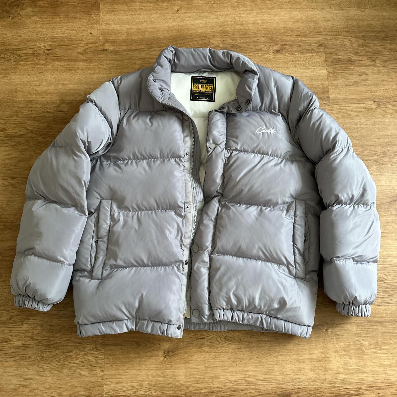 Corteiz Men's Grey and White Jacket | Depop