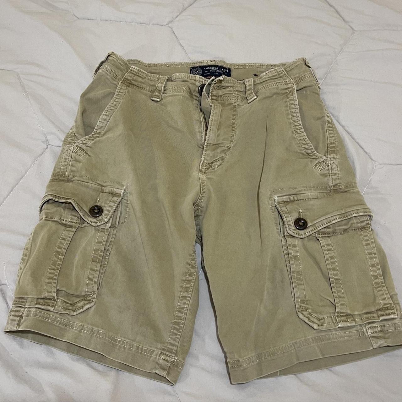 Vintage American Eagle khaki shorts size 28 -takes... - Depop