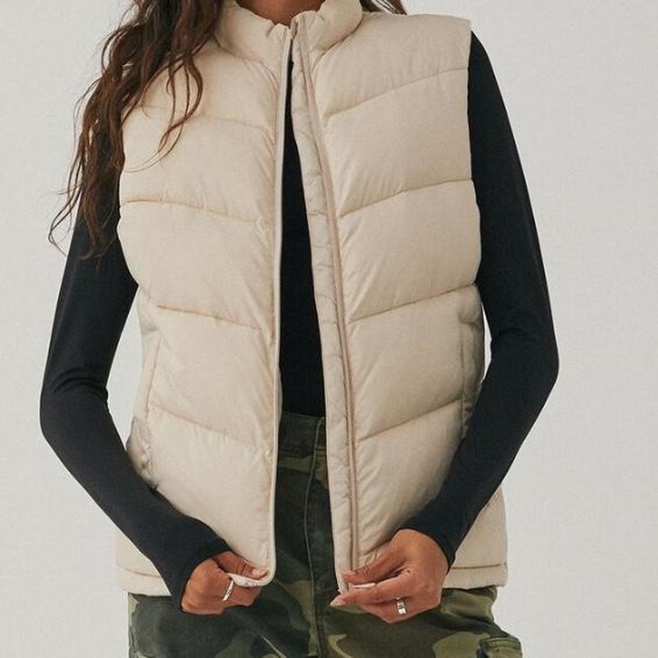 supre longline recycled puffer vest size m Depop