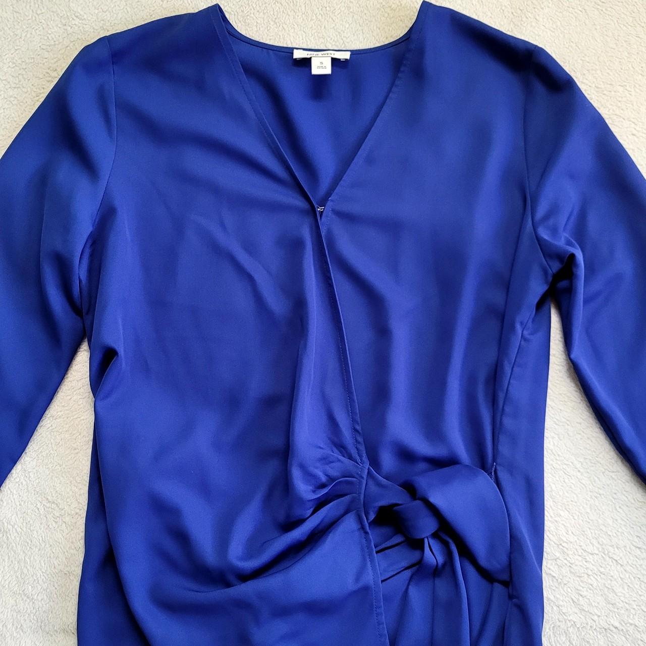 Nine West royal blue blouse. The waistband goes... - Depop