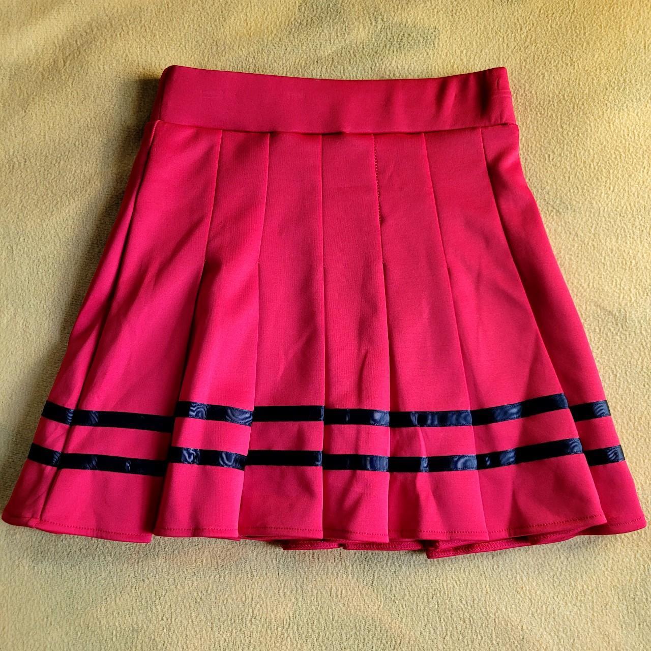 Bright Red Spirit Cheerleading Mini Skirt. Simple... - Depop