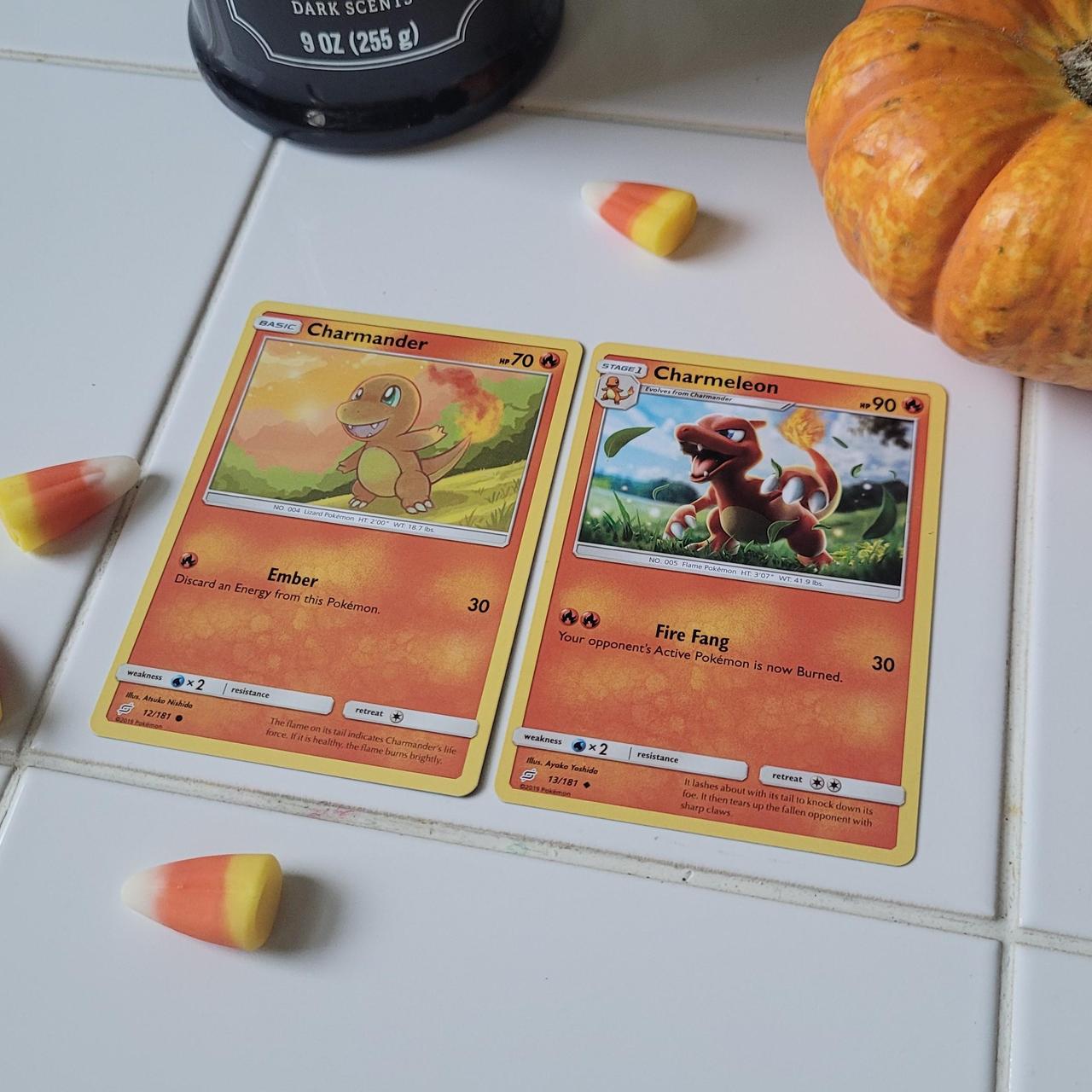 Basic Charmander and Stage 1 Charmeleon Trading... Depop