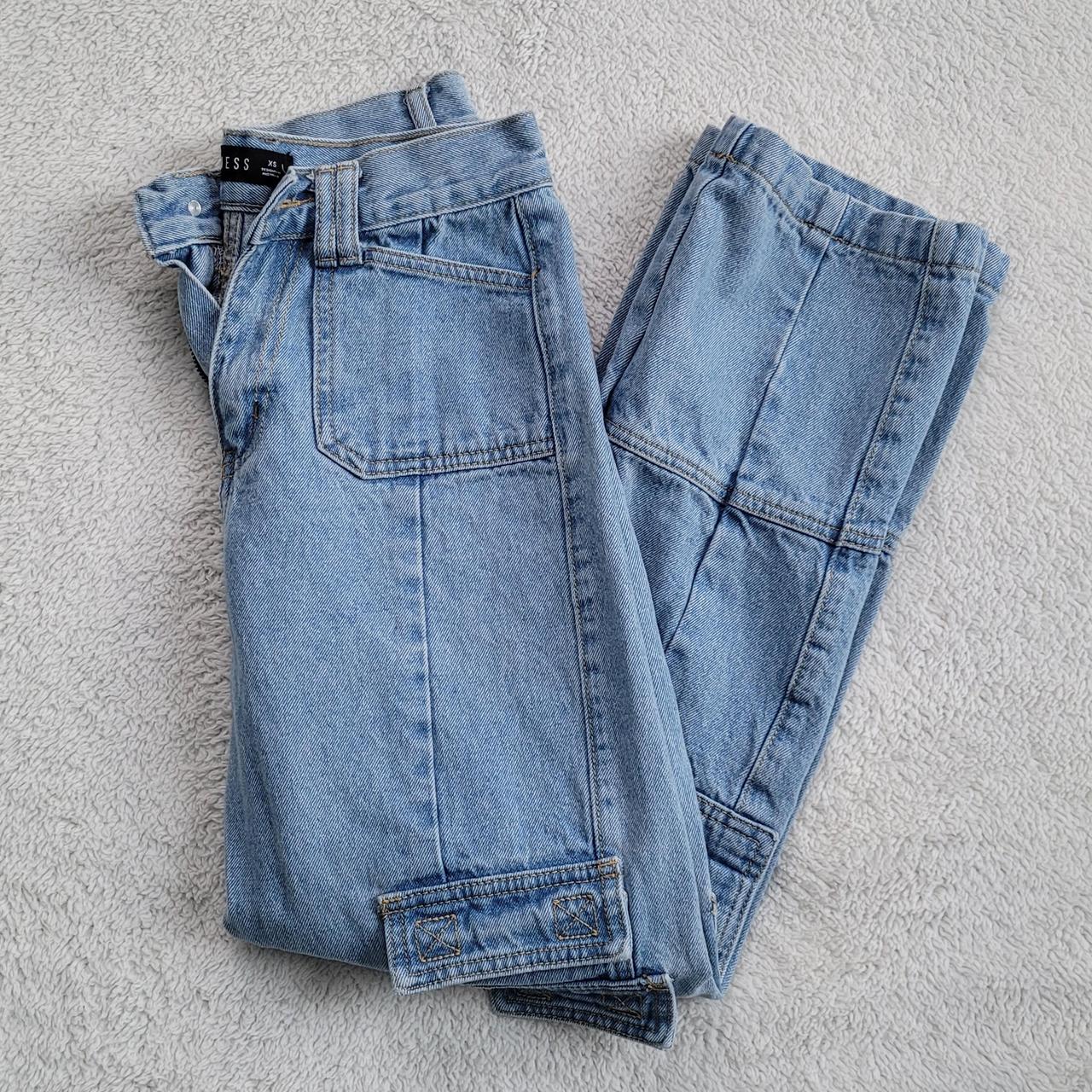 Lioness Blue Cargo Jeans - Depop