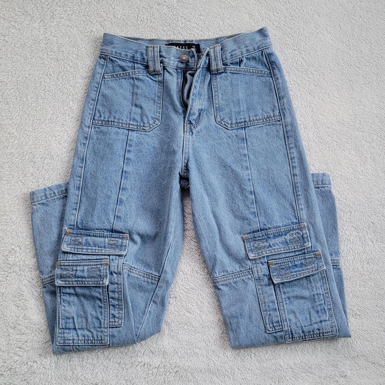 Lioness Blue Cargo Jeans - Depop