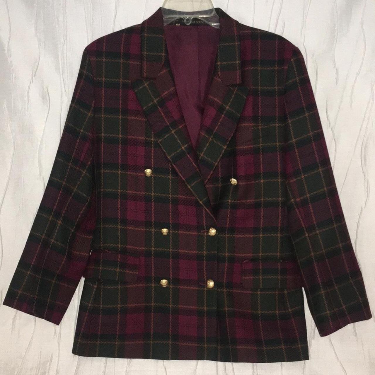 Marks & Spencer Plaid blazer w/ gold created... - Depop