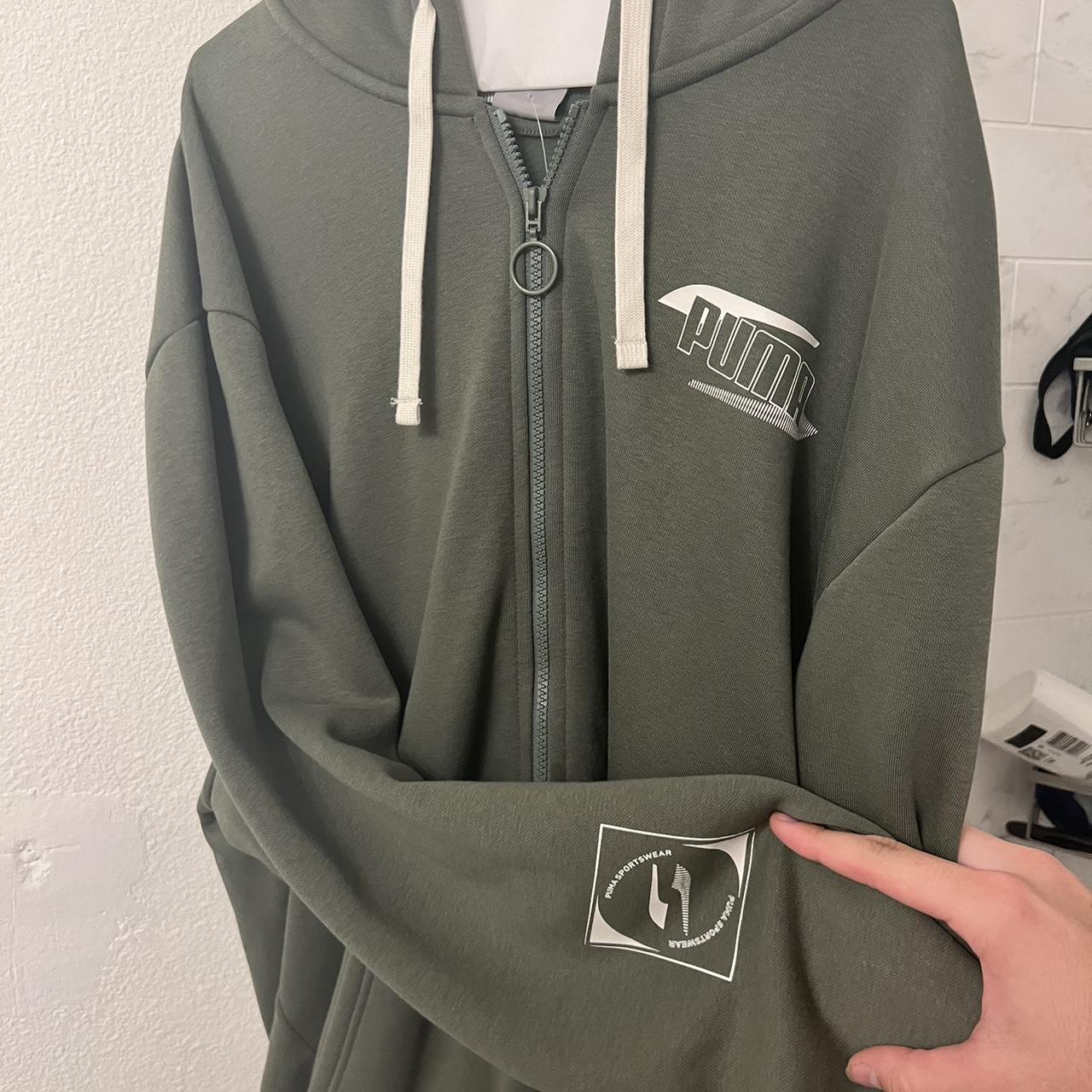 Brand New Green Puma Sportswear Hoodie with... - Depop