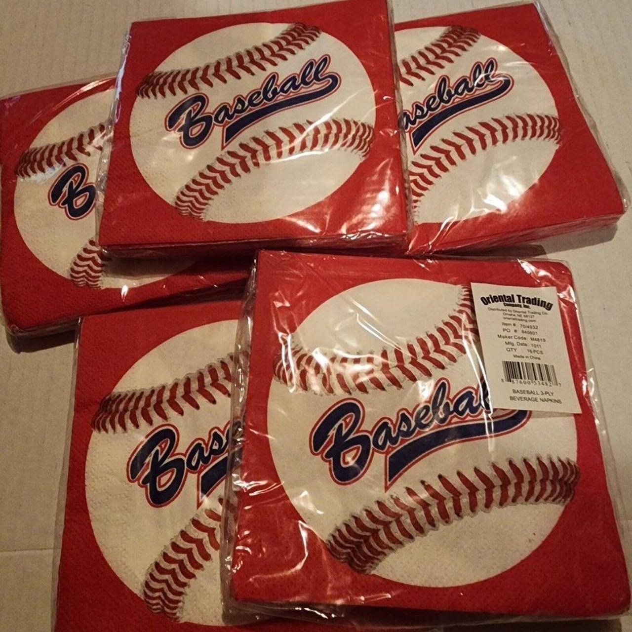 Baseball 3ply Beverage Napkins 5 Packages... Depop