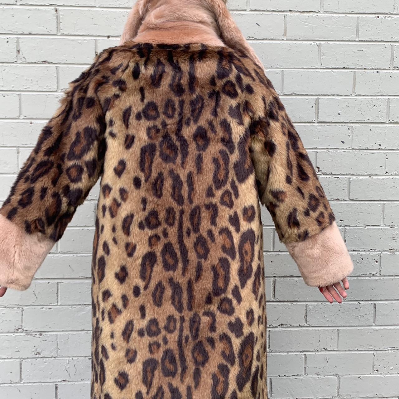 Unreal fur leopard print coat size small - Depop