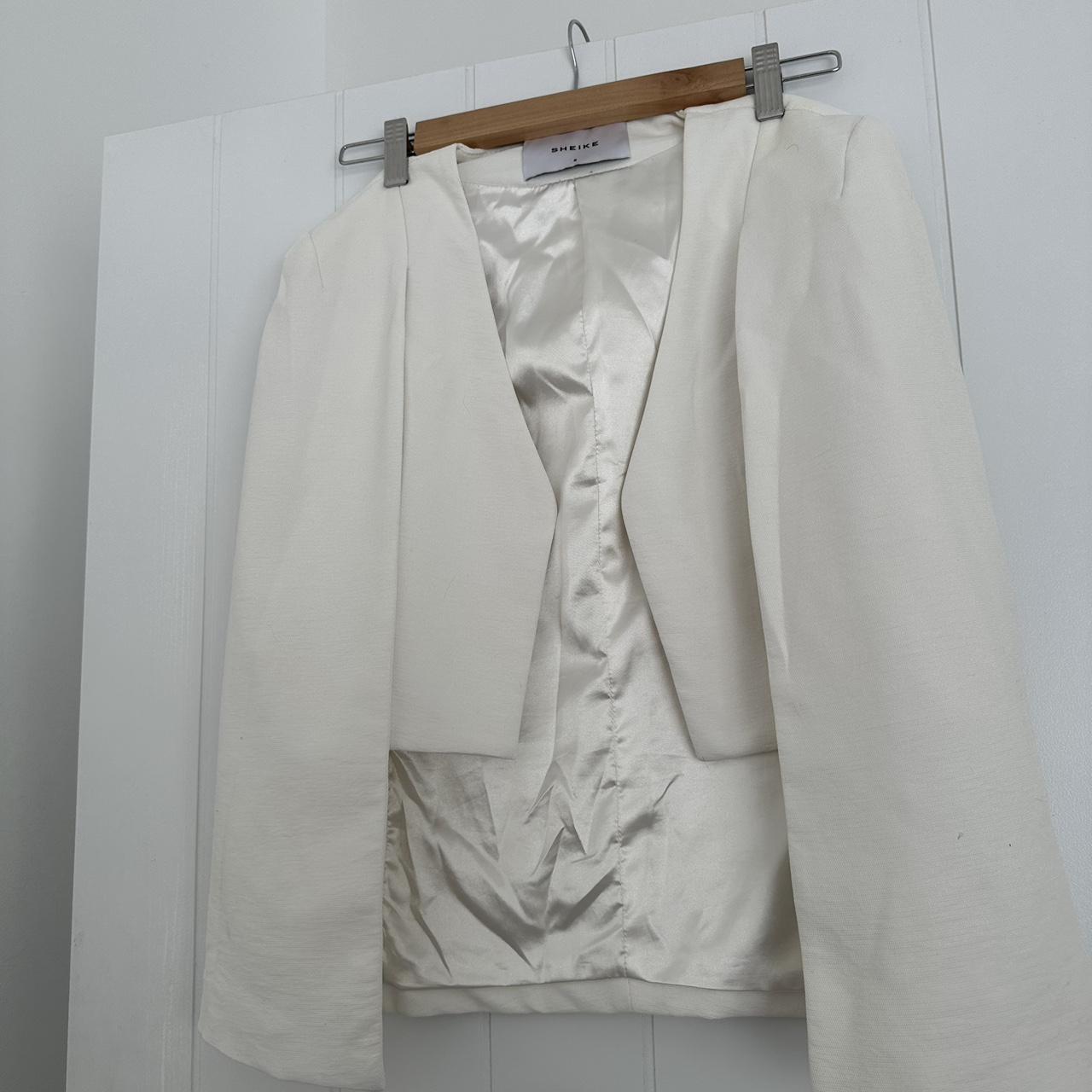 White Sheike sleeve capped jacket - Depop