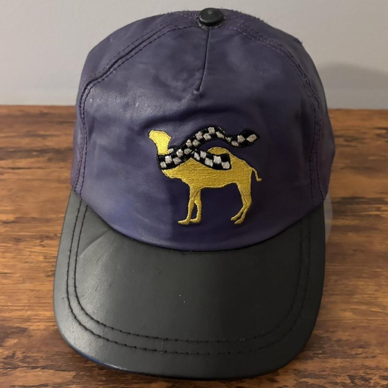 Vintage Camel Racing Leather Snapback Hat | Depop