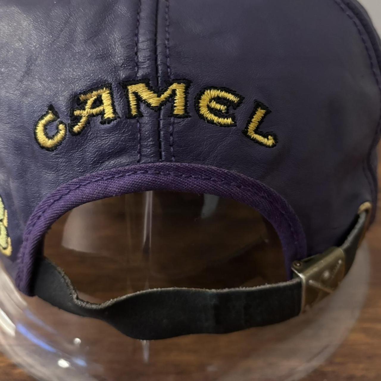 Vintage Camel Racing Leather Snapback Hat | Depop