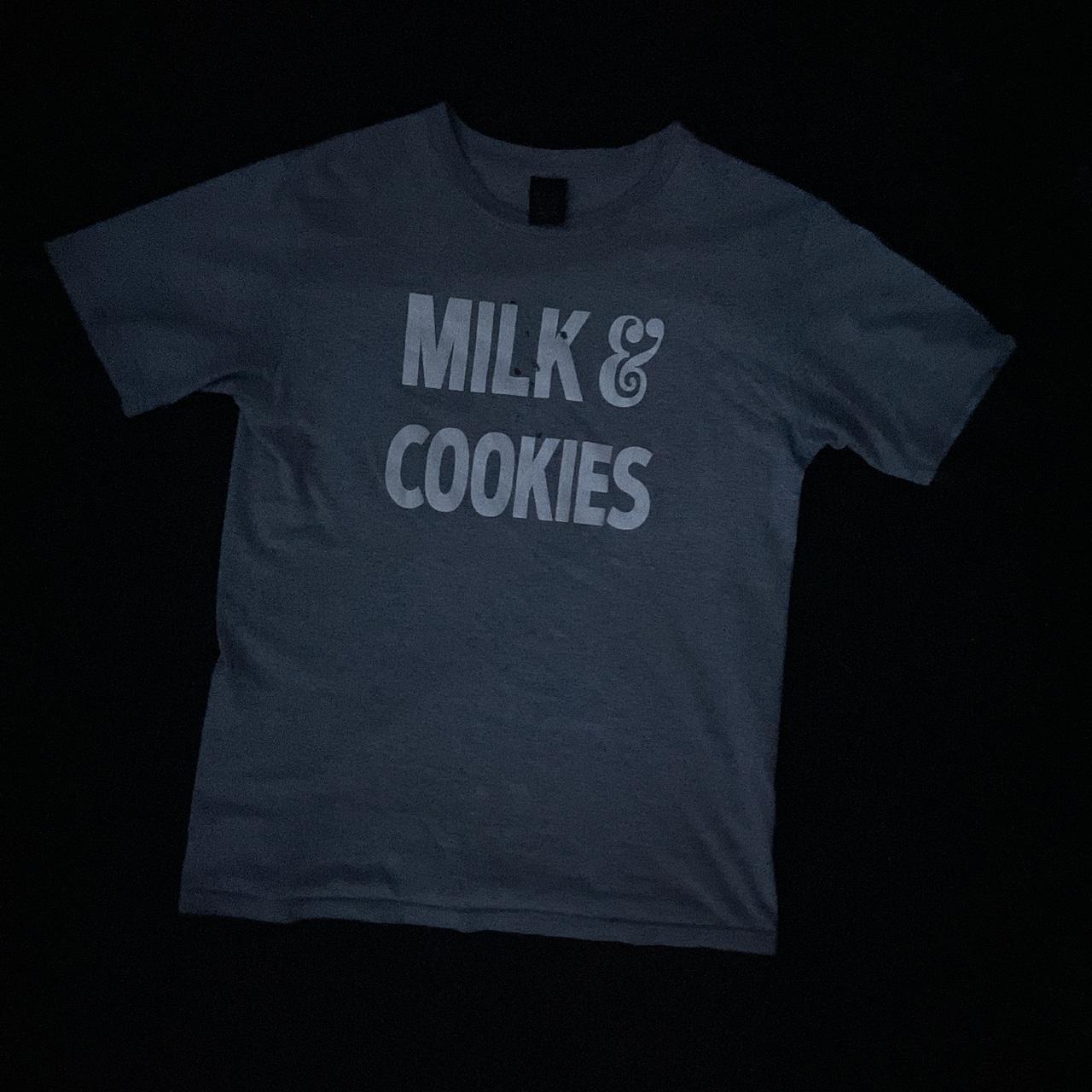 Gray “milk & cookies” number nine shirt Size is a 3... - Depop