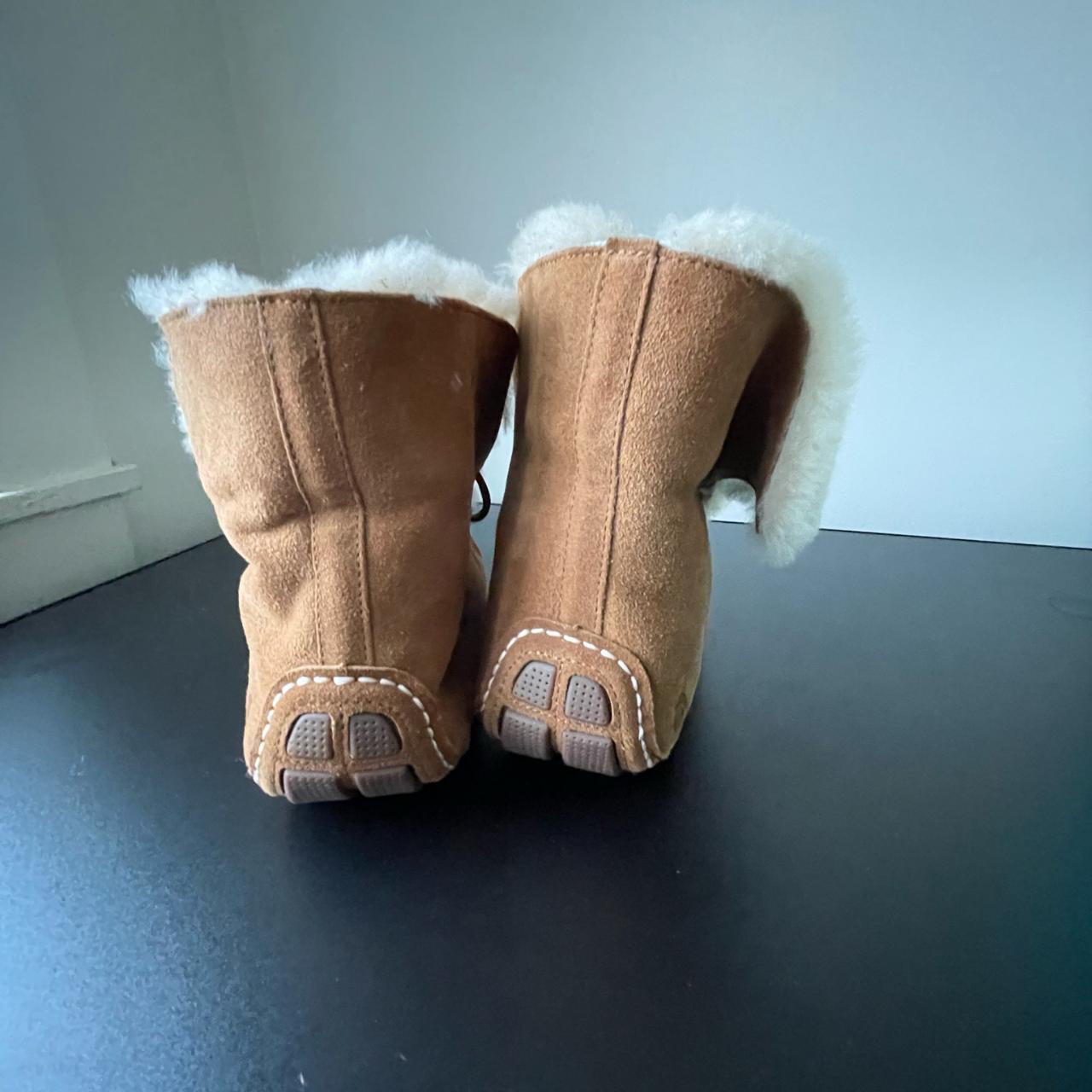 Acorn W8 like new tall moccasin style slippers lined... - Depop