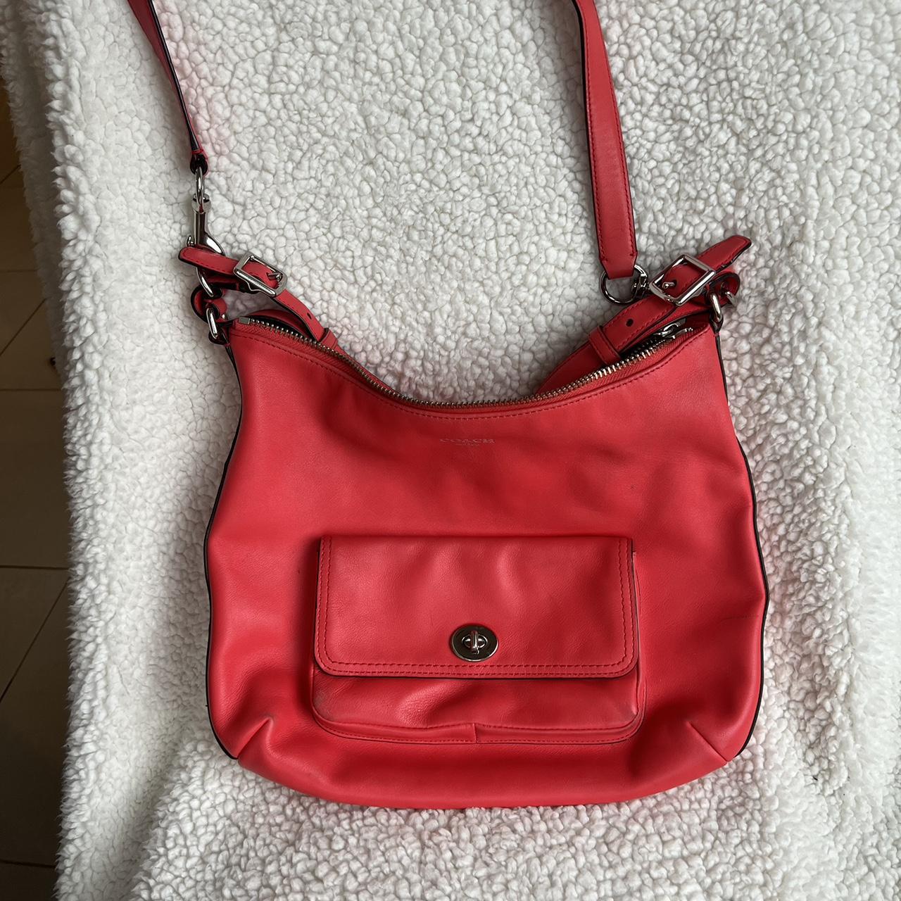 Coral coach store purse