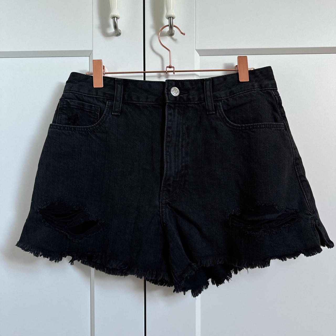 Black ripped denim shorts from Hollister High rise. Depop