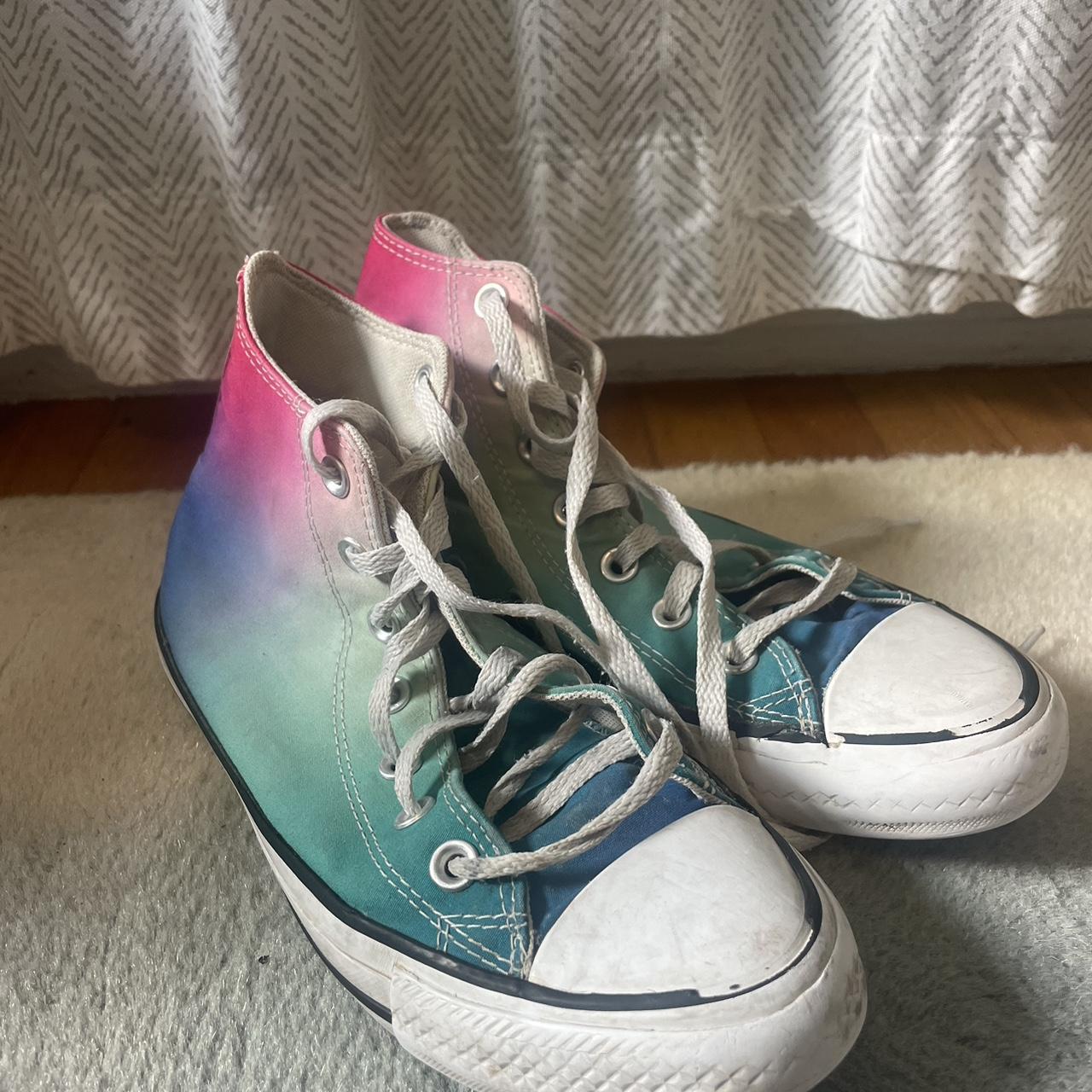 Rainbow converse high tops rims slightly broken