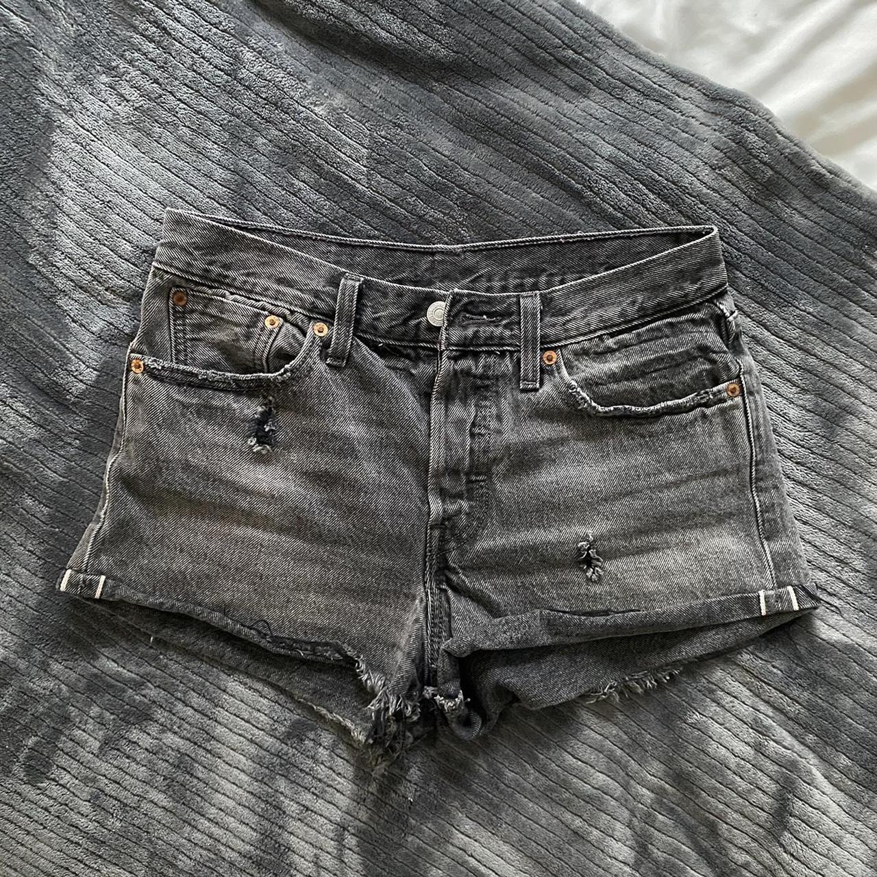 Levis 501 trashed clearance black shorts