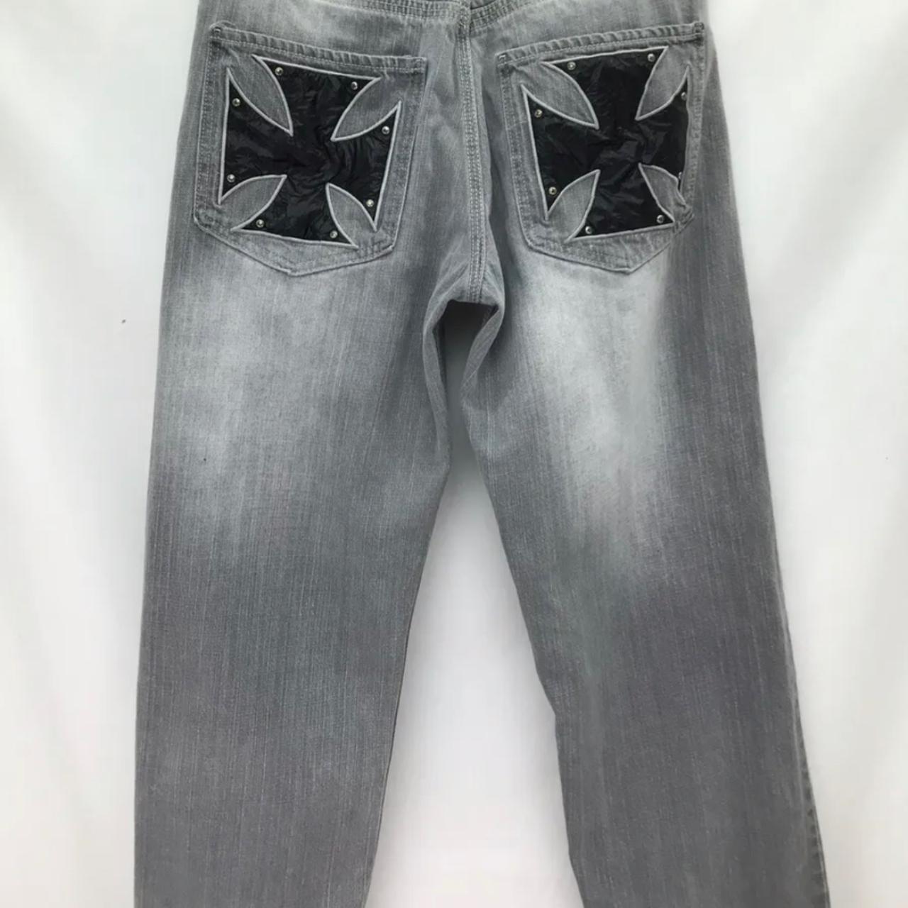 Affliction jeans Baggy asl Rare asf Huge leather... - Depop