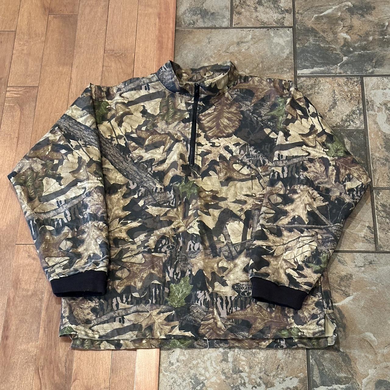 Vintage Mossy Oak Camo Quarter Zip - Forest Floor... - Depop