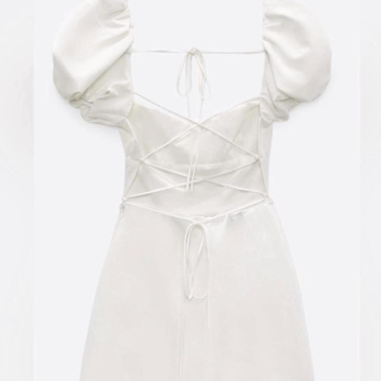 HOT Zara White Dress With Puff Sleeves ZARA White Puff Sleeve