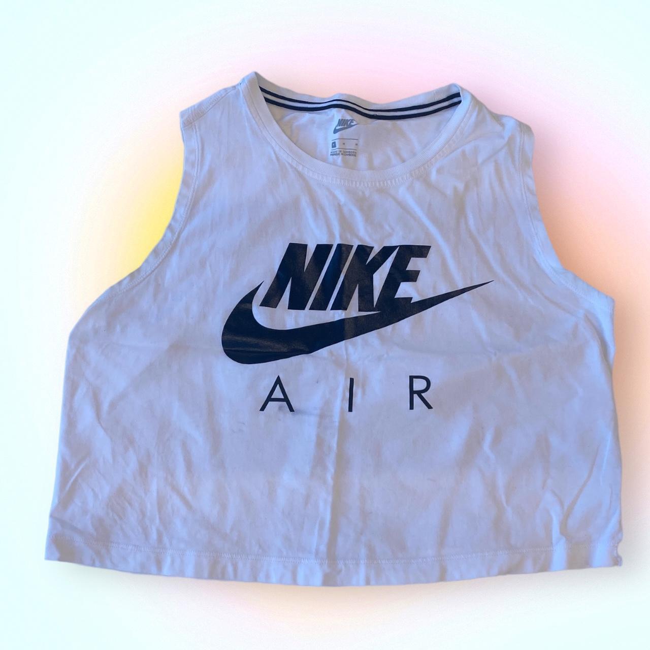 Nike Womens White Crop Top Depop