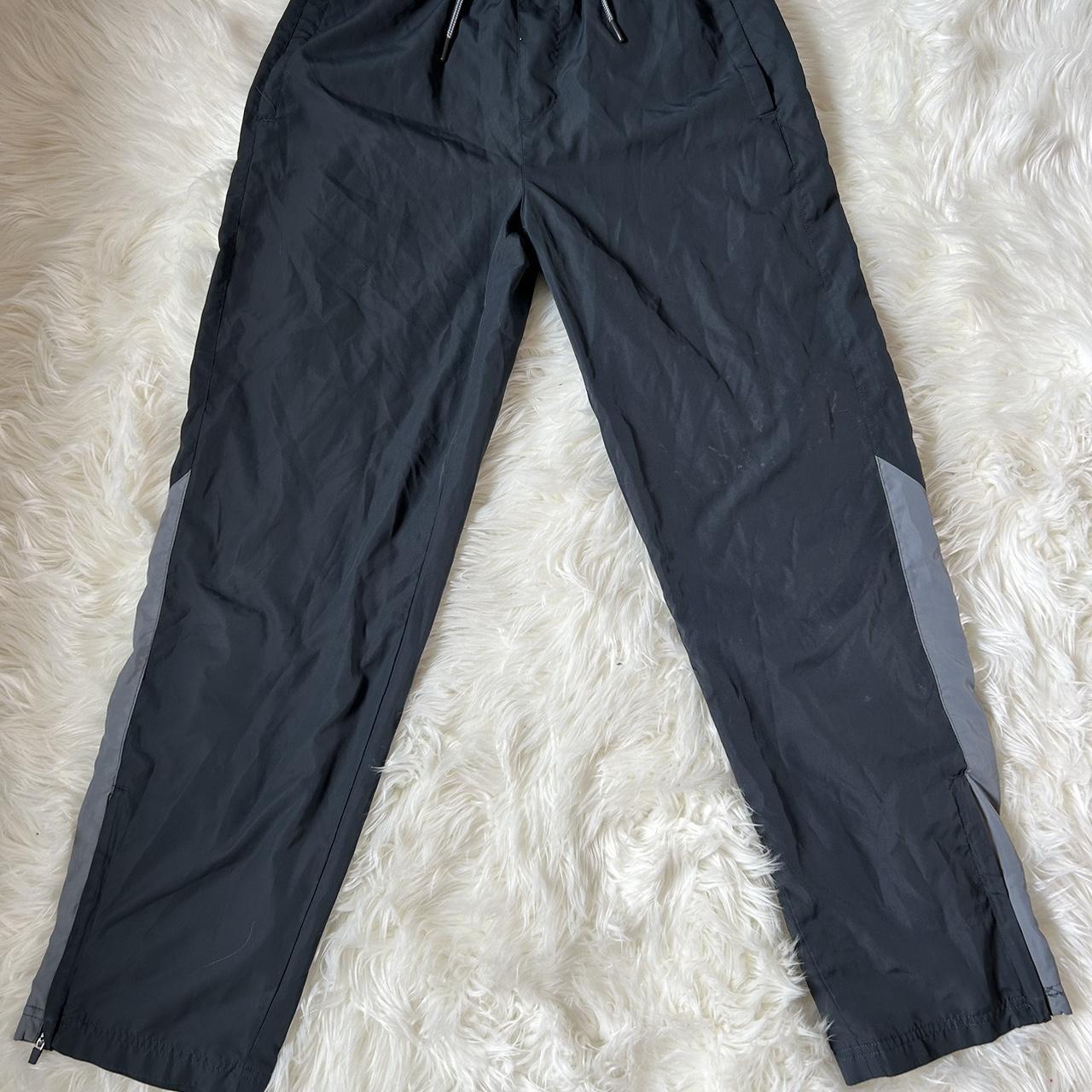 navy track pants! small stains on the front…im 5’4... - Depop