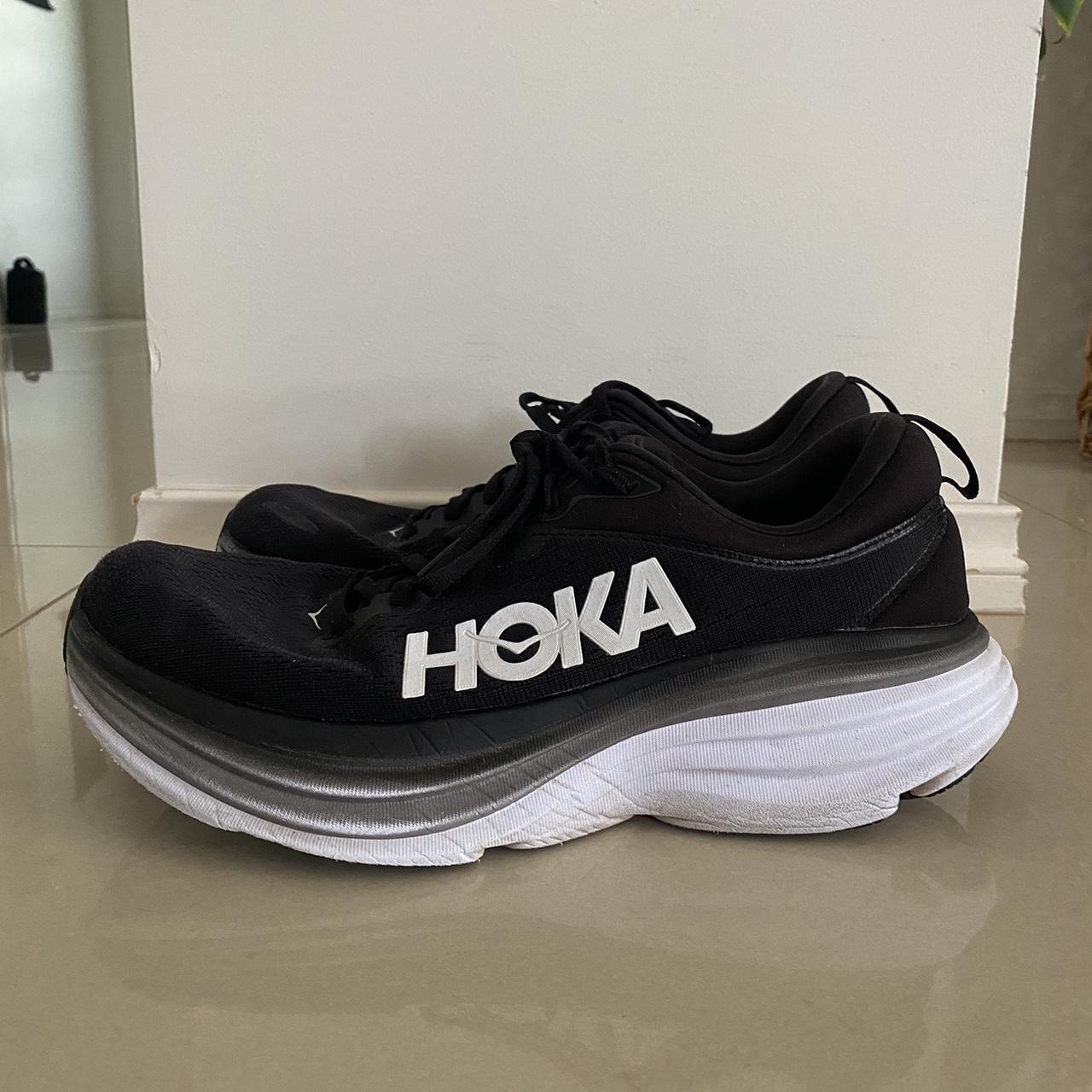HOKA Bondi 8 - black and white Size US 10B Used but... - Depop