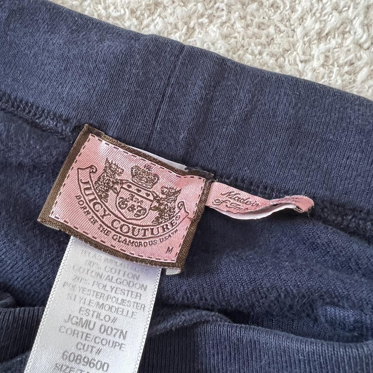 Juicy couture velour track pants Navy blue Size... - Depop
