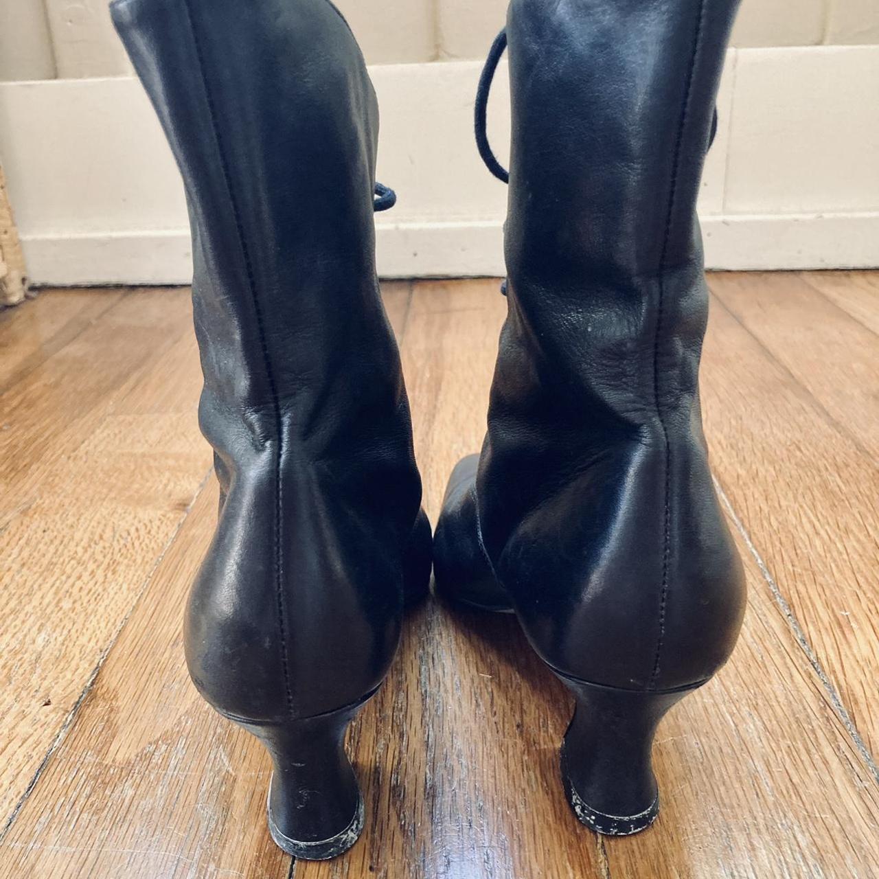 vintage Nine West black leather Victorian witch - Depop