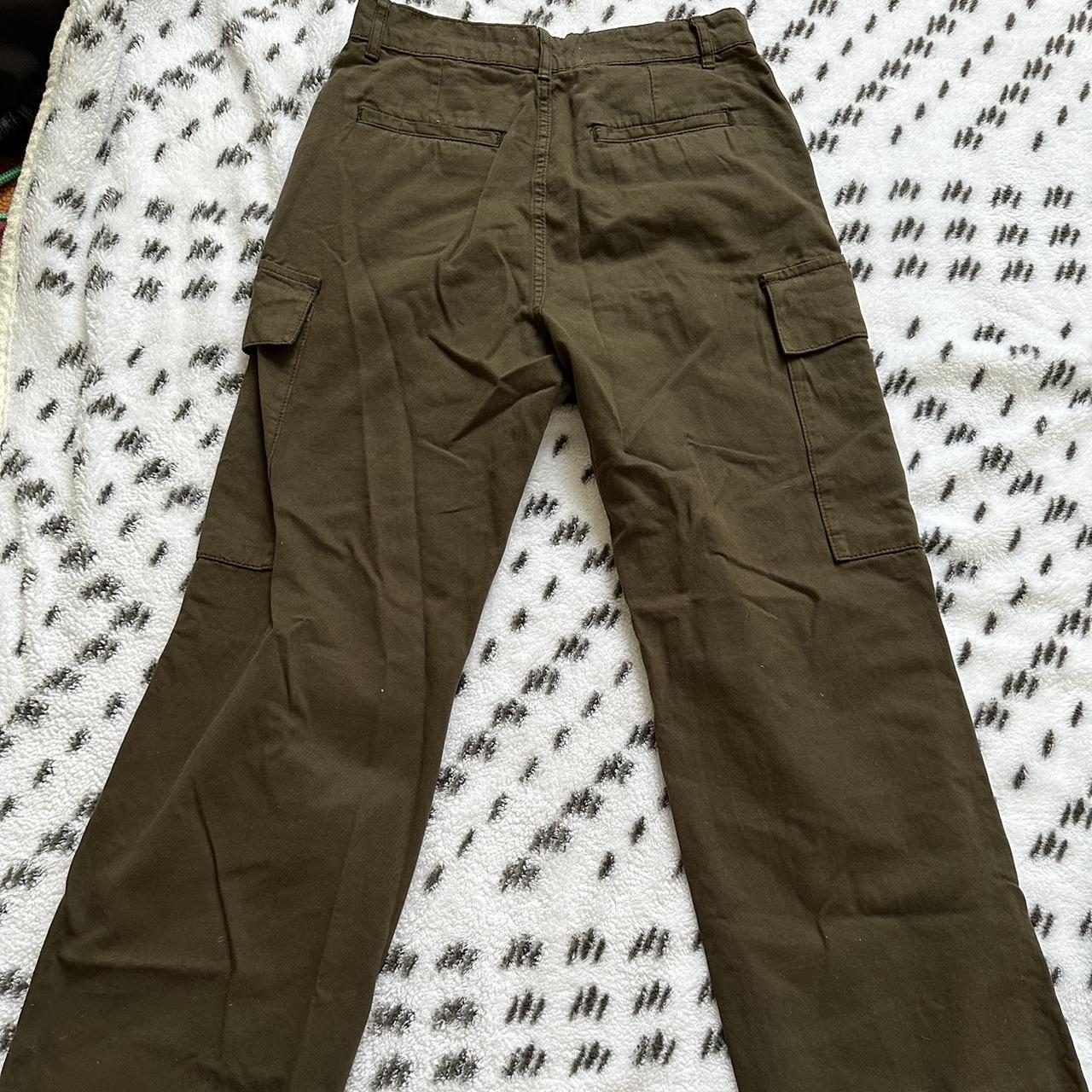 army green zara cargo pants never worn - Depop