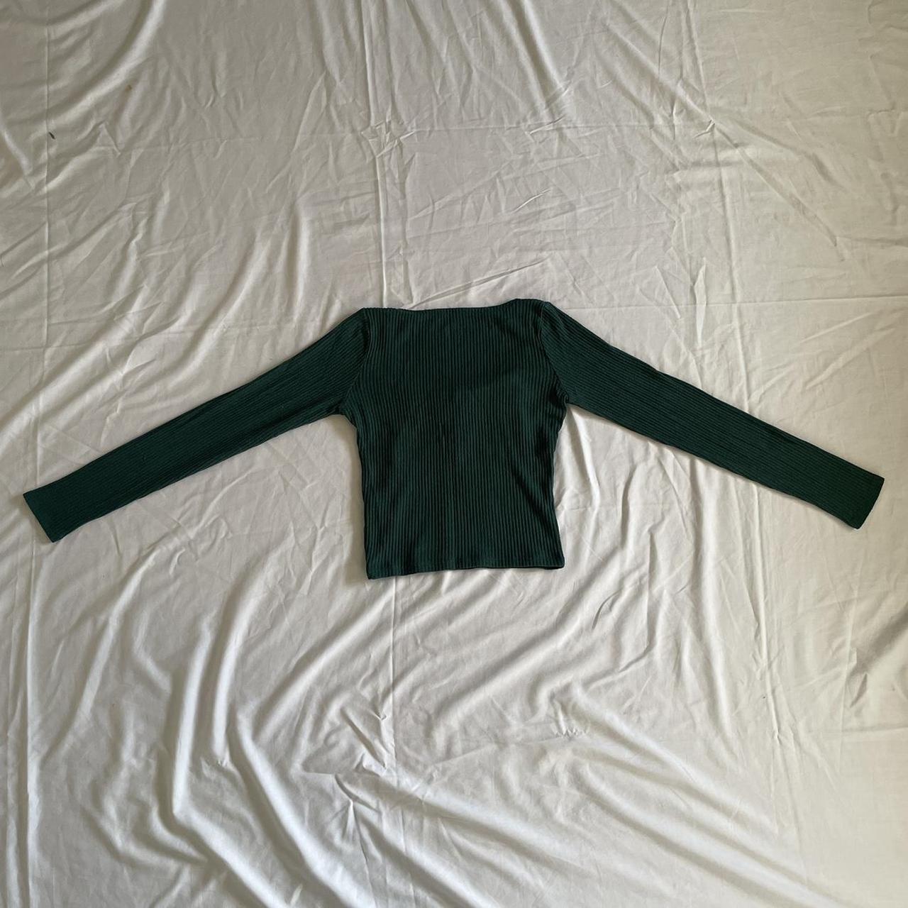 Hollister green shirt long sleeves and bow in - Depop
