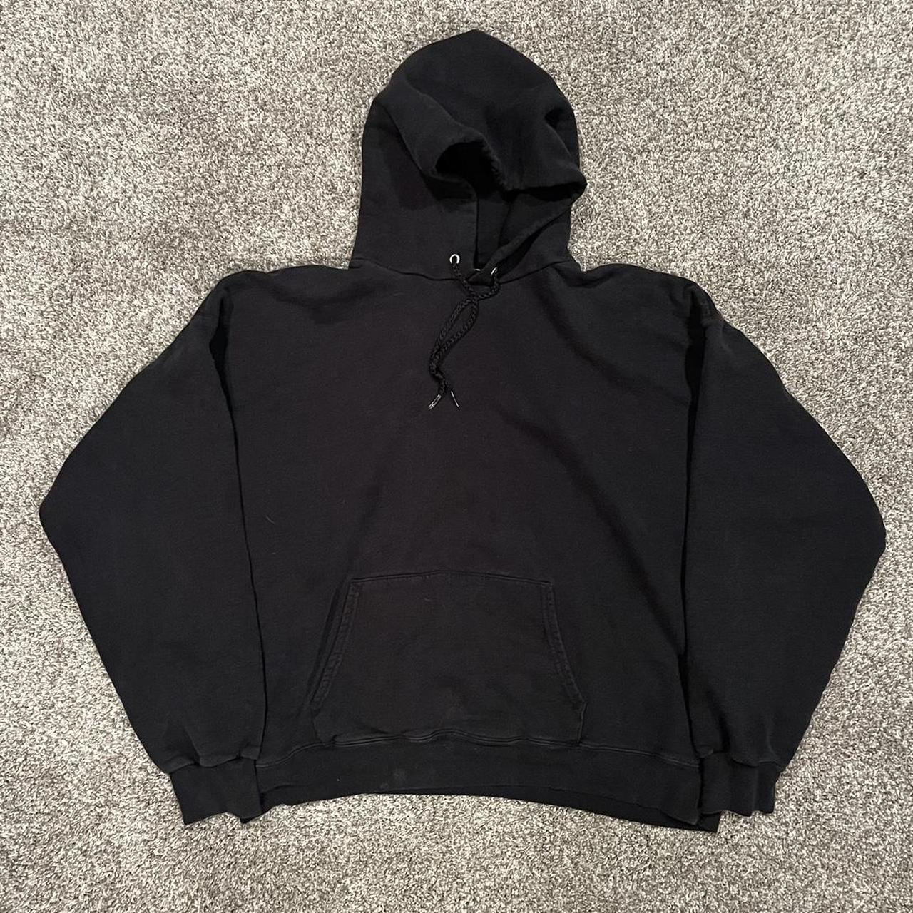 Vintage Boxy Black Blank Hoodie Message for any... - Depop