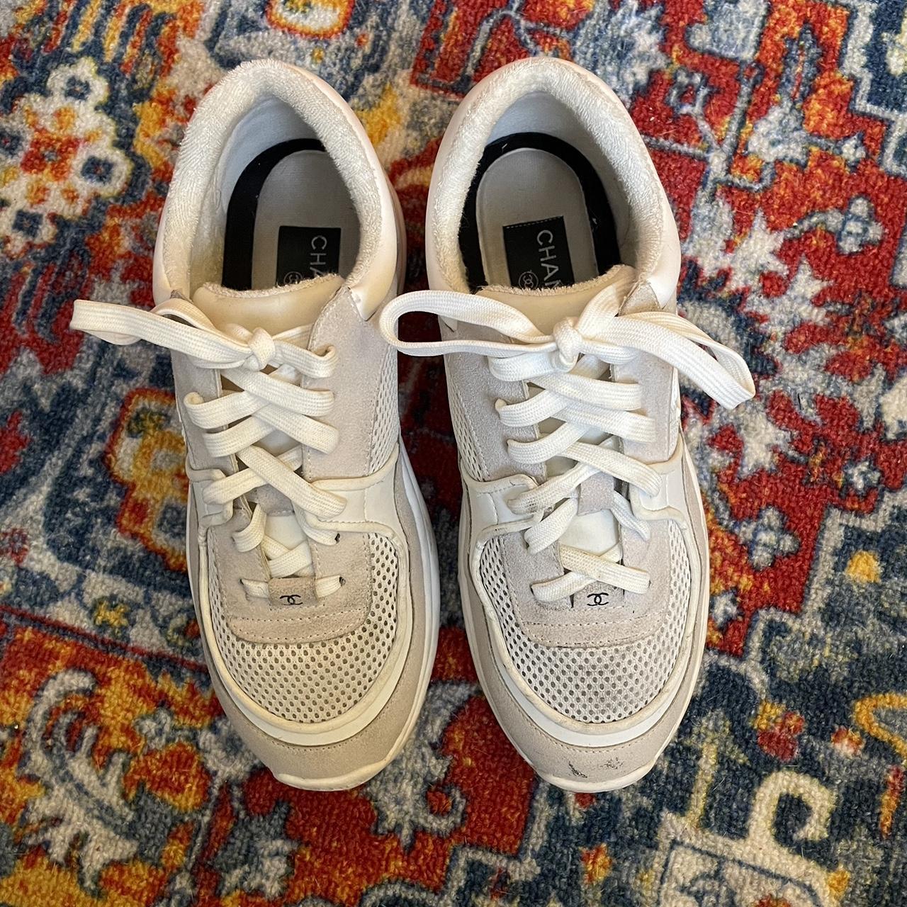 CHANEL Sneakers white and beige suede Bought from a... - Depop