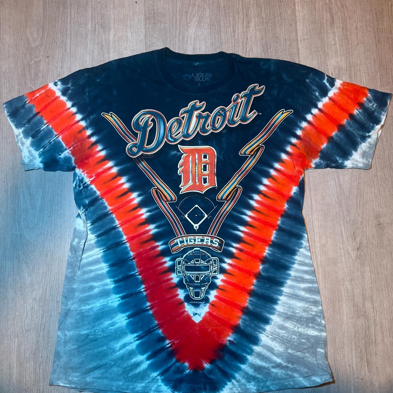 Men's Detroit Tigers Navy Blue Tie-Dye T-Shirt