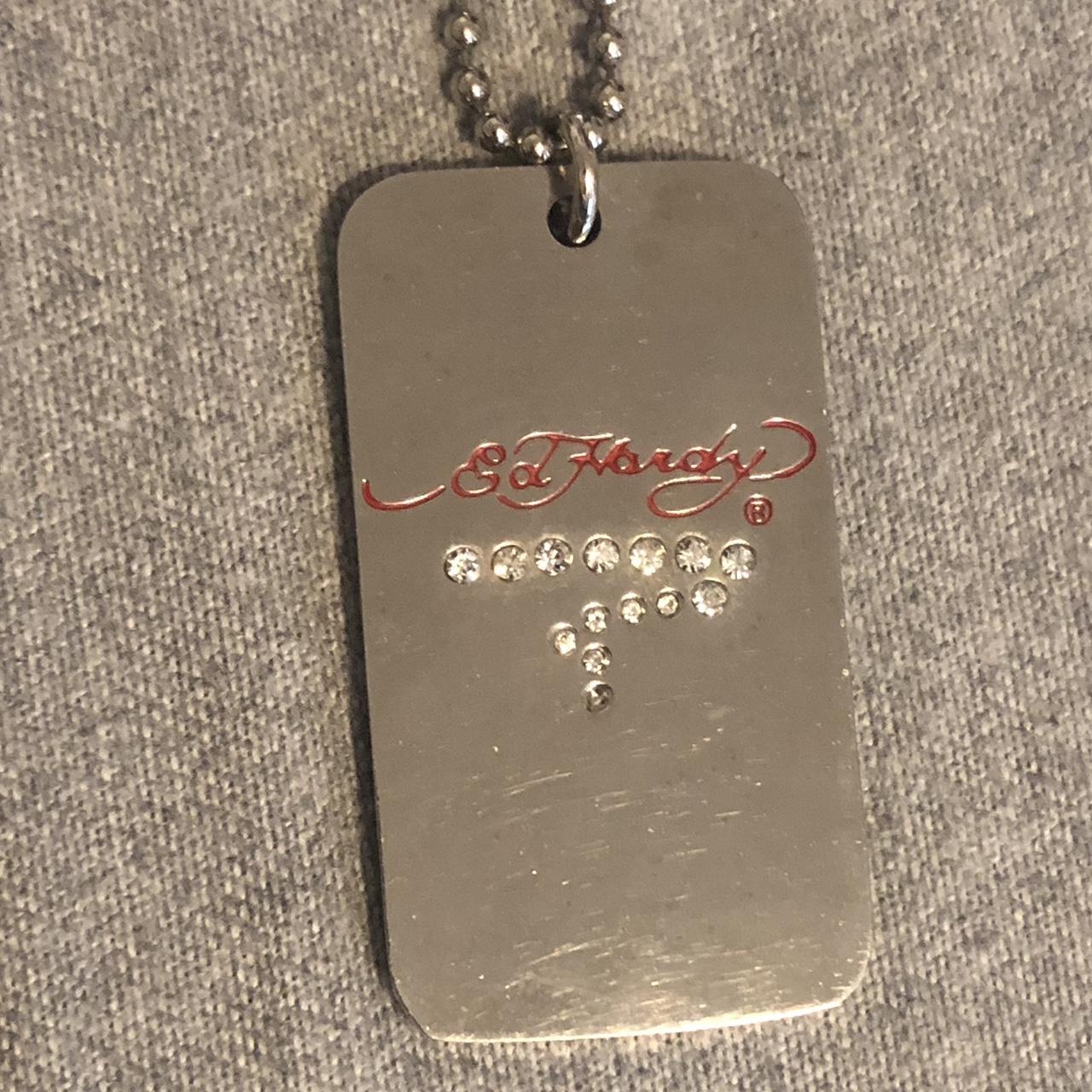 super sick ed hardy dog tag necklace/chain. pretty Depop
