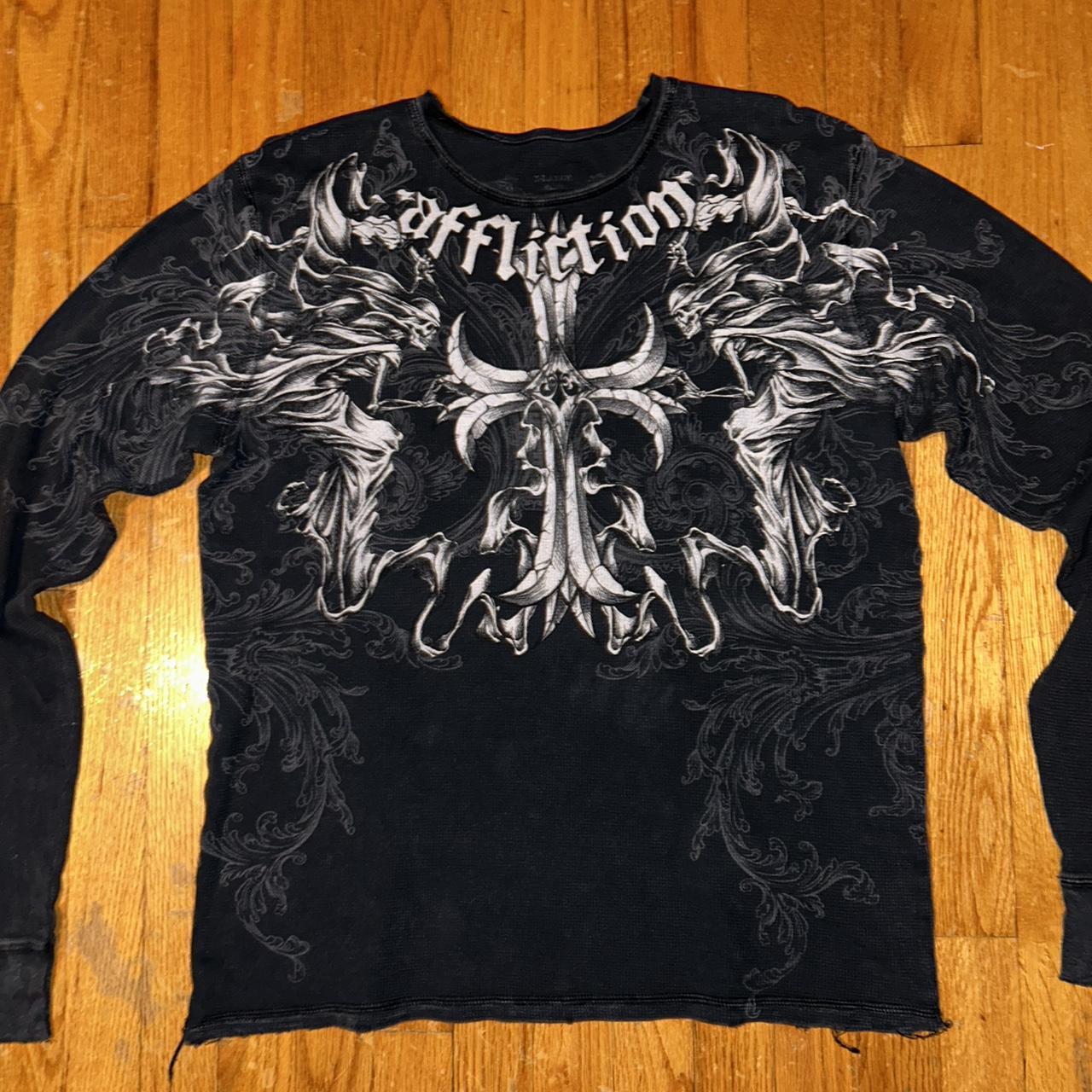 INSANE affliction long sleeve thermal!!! In super... - Depop