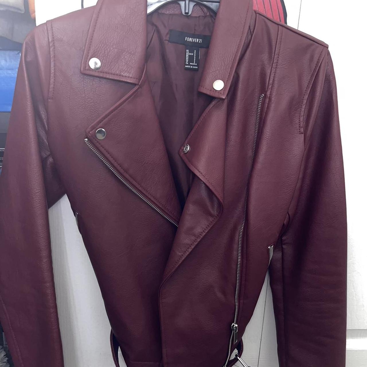 Burgundy jacket forever 21 Women Small Depop