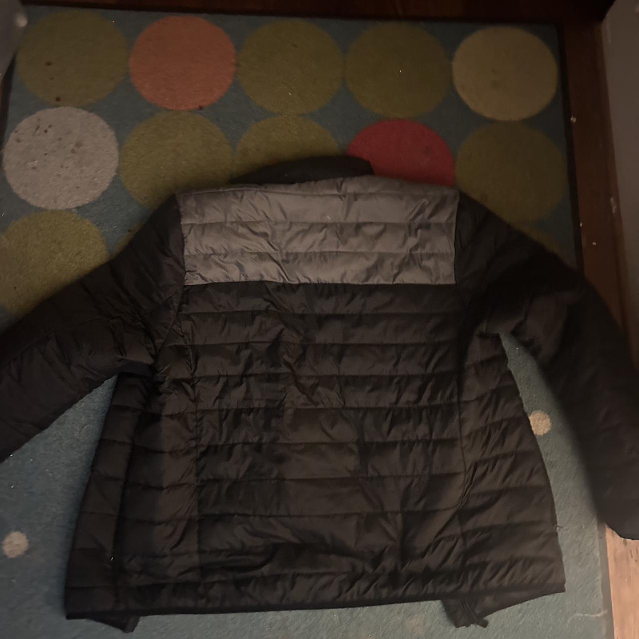 True religon grey and black puffer jacket - Depop