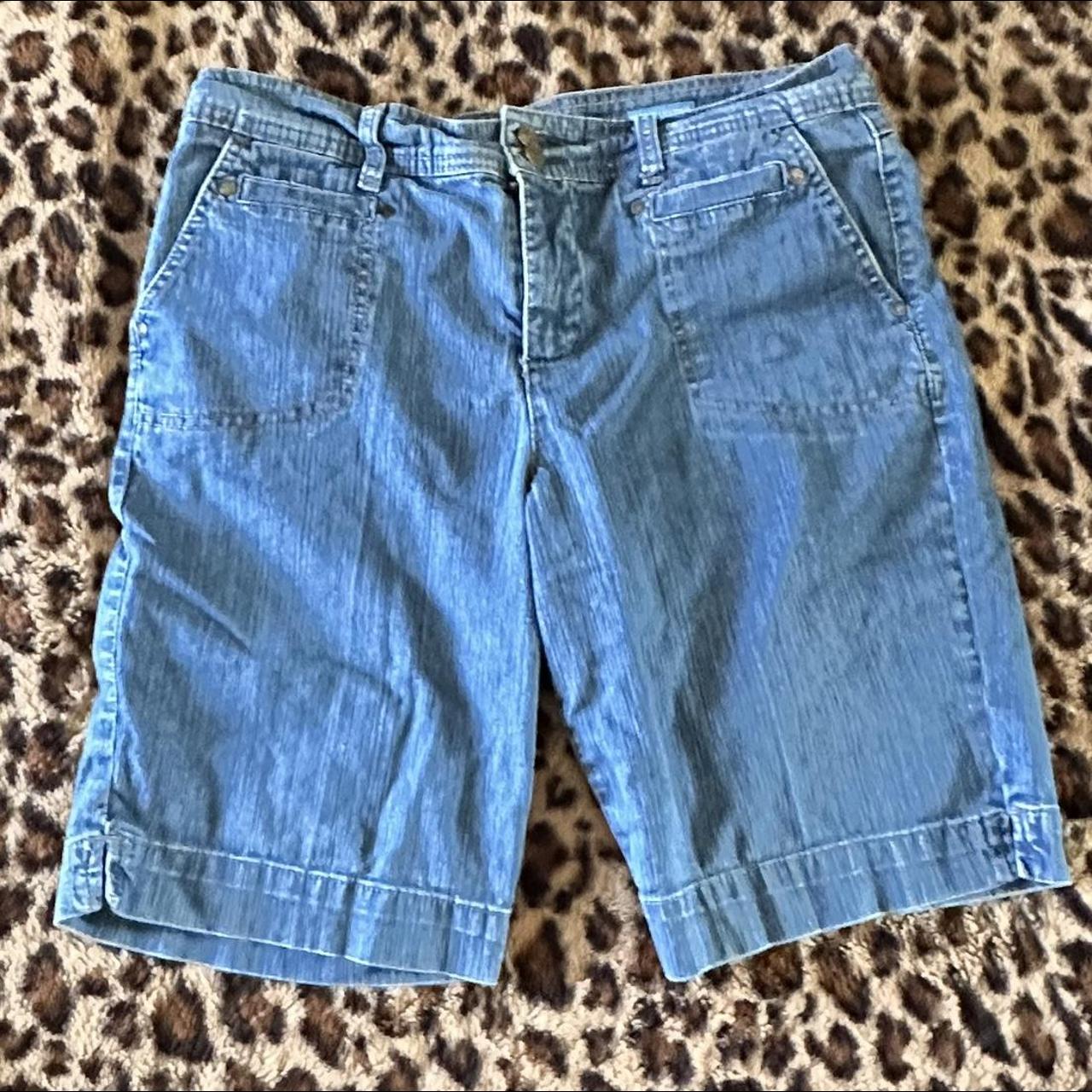 Denim Jorts pockets on front and back with... - Depop