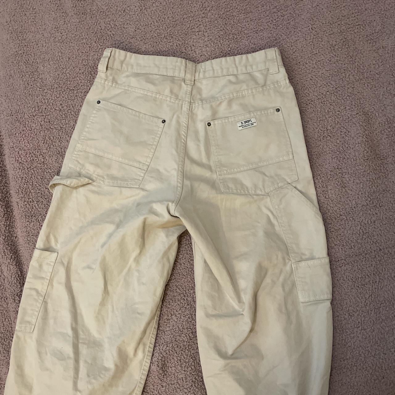 Bershka Men's Cream Trousers Depop
