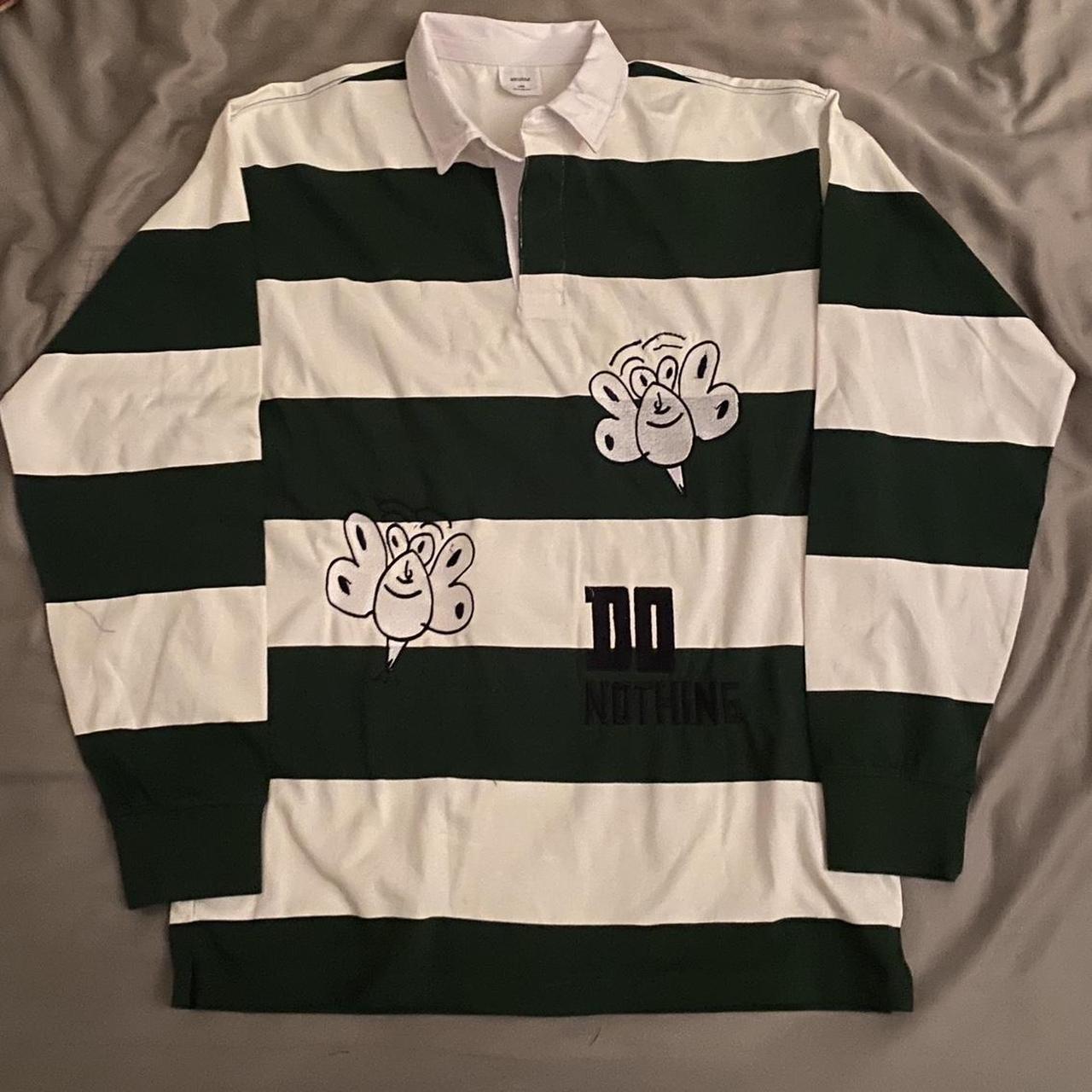 Polo Men's White and Green Poloshirts Depop