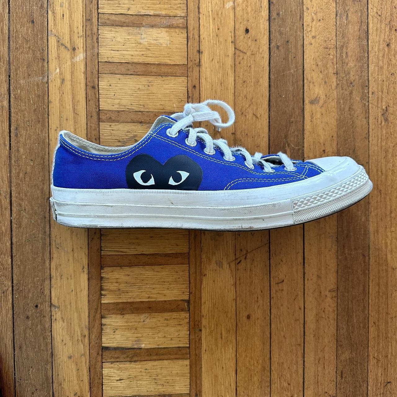 Blue CDG Converse Low Mens size 10 - Depop